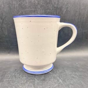 JI Stonecrest Saphire Speckled Mug Blue Trim‎ Korea Coffee Cup Vtg Painted 8 oz